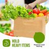 50pcs Kraft Paper Bag With Handle, Kraft-Color Takeaway Bag, Recycled Paper Shopping Bag, Portable Gift Packaging Bag