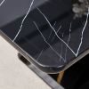 Table and chair set.63"W x 37"D x 30"H Black Marble MDF DiningTable Set with 6 Black PU Chairs with black metal legs.Bring a comfortable home experien