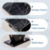 Table and chair set.63"W x 37"D x 30"H Black Marble MDF DiningTable Set with 6 Black PU Chairs with black metal legs.Bring a comfortable home experien