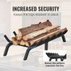 VEVOR Fireplace Log Grate, 27 inch Heavy Duty Fireplace Grate with 6 Support Legs, 3/4'' Solid Powder-coated Steel Bars