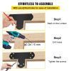 VEVOR Black T Bracket, 6'' x 6'', 8 PCs Black Powder-Coated T Mending Plate, 16 Gauge Steel T-Shaped Tie Flat Connector with Screws Set