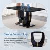 Table and chair set.63"W x 37"D x 30"H Black Marble MDF DiningTable Set with 6 Black PU Chairs with black metal legs.Bring a comfortable home experien