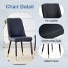 Table and chair set.63"W x 37"D x 30"H Black Marble MDF DiningTable Set with 4 Black PU Chairs with black metal legs.Bring a comfortable home experien
