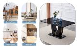 Table and chair set.63"W x 37"D x 30"H Black Marble MDF DiningTable Set with 6 Black PU Chairs with black metal legs.Bring a comfortable home experien