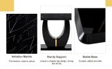 Table and chair set.63"W x 37"D x 30"H Black Marble MDF DiningTable Set with 4 Black PU Chairs with gold metal legs.Bring a comfortable home experienc