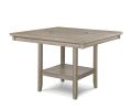 6pc Dining Set Contemporary Farmhouse Style Counter Height w 20-Inch Lazy Susan All Gray Finish Upholstered Chairs Bench Wooden Wood Veneers Solid Woo