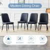 Table and chair set.63"W x 37"D x 30"H Black Marble MDF DiningTable Set with 6 Black PU Chairs with black metal legs.Bring a comfortable home experien