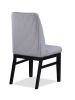 5pc Dining Set Contemporary Modern Style White Faux Marble Round Table Cage Like Base Light Gray Fabric Upholstery Dining Wooden Furniture Black Finis