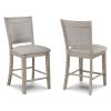 5pc Dining Set Contemporary Farmhouse Style Counter Height w 20-Inch Lazy Susan All Gray Finish Upholstered Chairs Wooden Wood Veneers Solid Wood Dini
