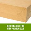 50pcs Kraft Paper Bag With Handle, Kraft-Color Takeaway Bag, Recycled Paper Shopping Bag, Portable Gift Packaging Bag