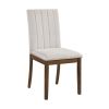 Contemporary Brown Finish 5pc Dining Table Set with 4 Upholstered Chairs Wooden Kitchen Dining Furniture