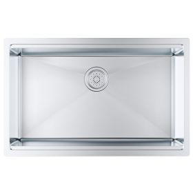 VEVOR Kitchen Sink, 304 Stainless Steel Drop-In Sinks, Undermount Single Bowl Basin with Ledge and Accessories (Sink Width: 30 inch, Sink Structure: Single-Step)